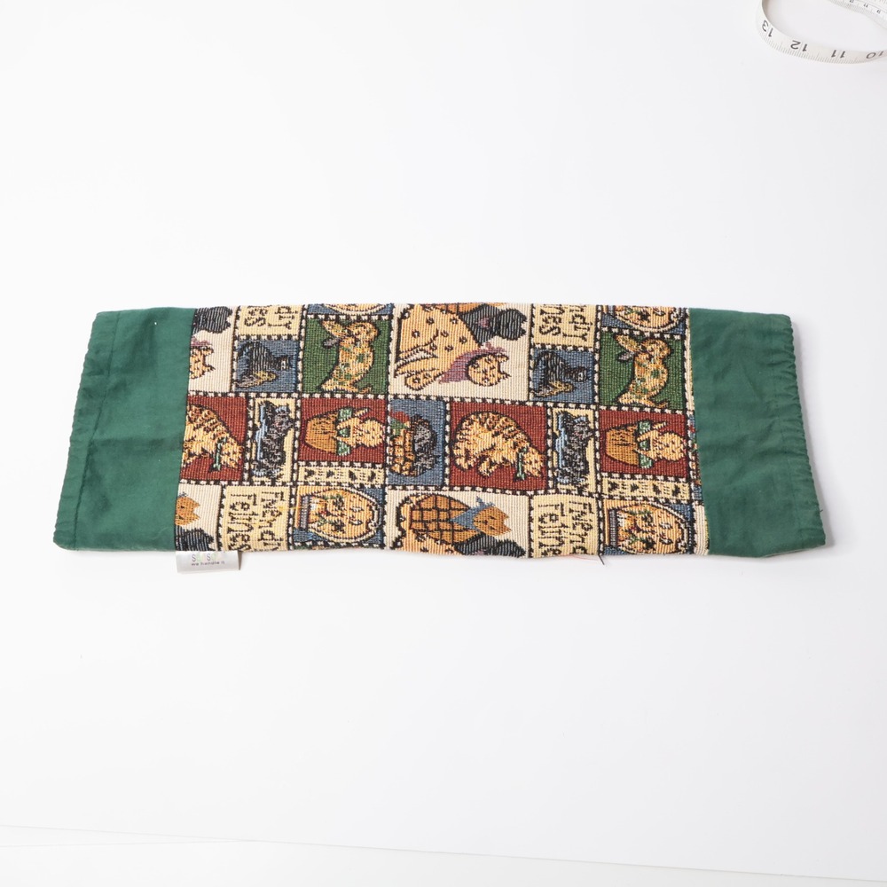 Sacsoc Friendly Felines Cat Tapestry‎ Plastic Bag Holder Green Vintage Organizer